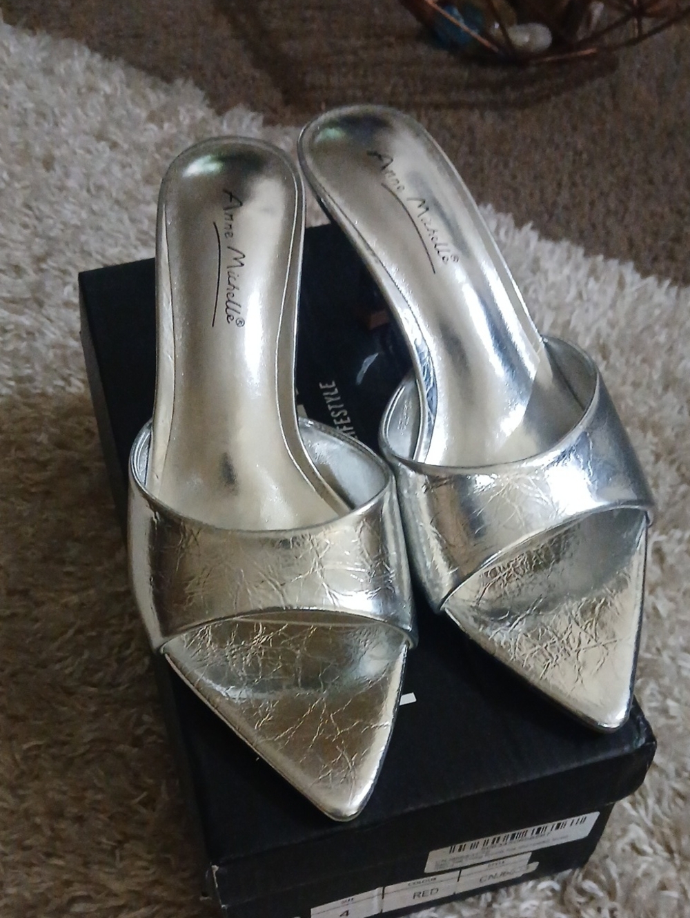 NWOT SILVER HEELS
